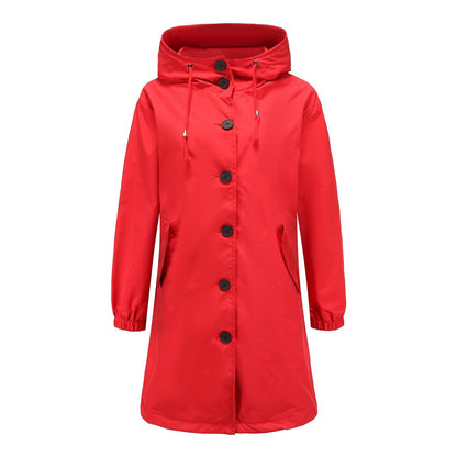 Damen Mantel Kapuzen Trendy A-Linie