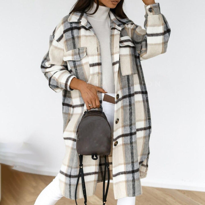 Mode Karo Jacke Damen Trendy