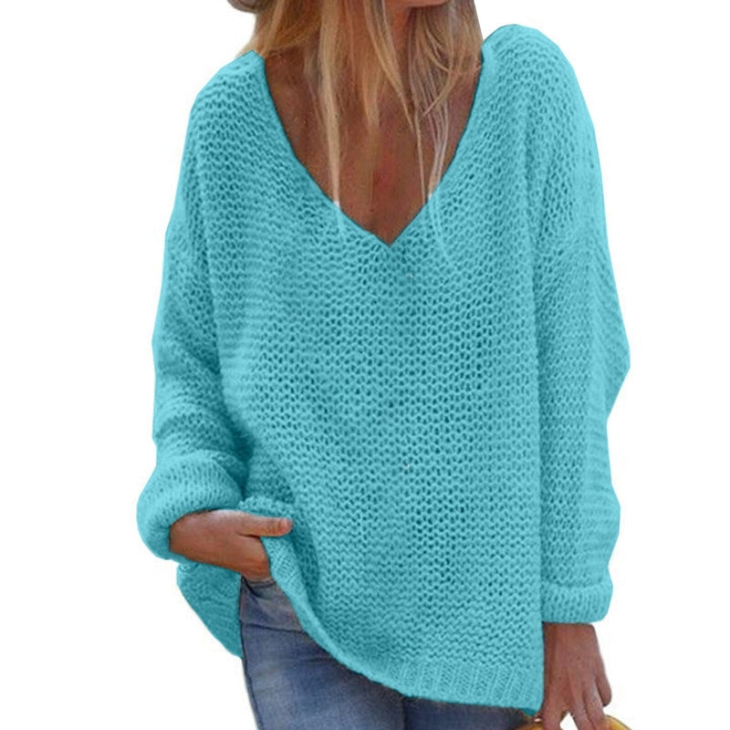 Kuschelige Strickpullover Damen Oversized Weich Warm