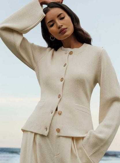 Damenschal Strickjacke Rundhals Weich Bequem