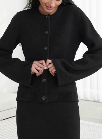 Damenschal Strickjacke Rundhals Weich Bequem
