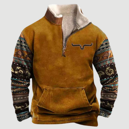 Herren Fleece Pullover Warm Reißverschluss Winterjacke
