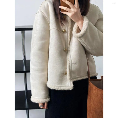Weiche Lammwolljacke Damen Winter