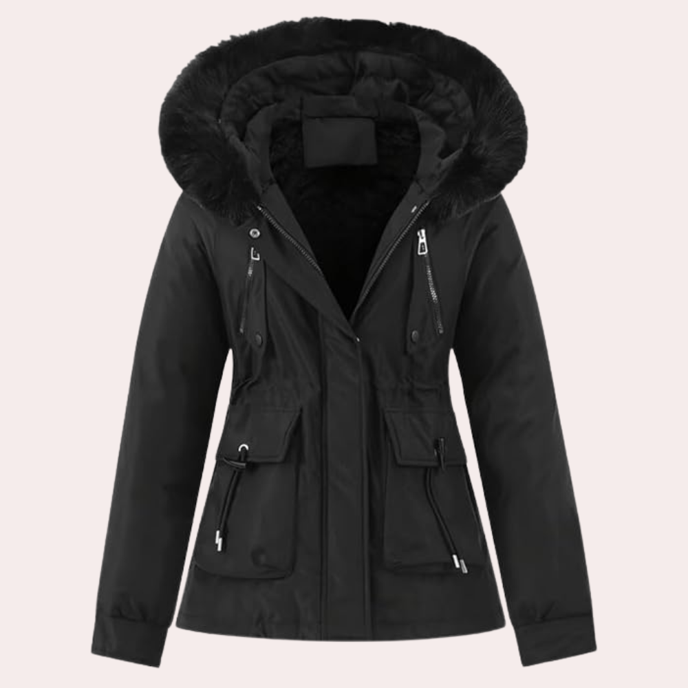Damen Winterjacke Warm Kapuze Fleece