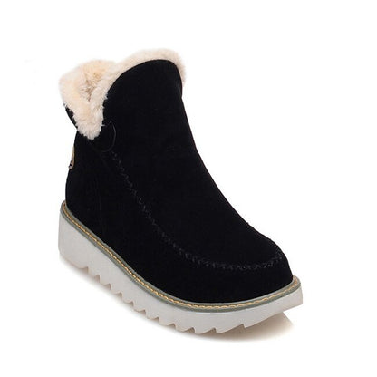Damen Fleece Stiefel Warm Bequem Winter