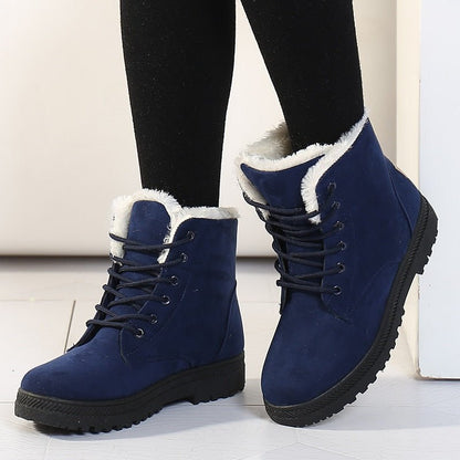 Warm gefütterte Damen Winterstiefel Schnürschuhe - IdealeKleiden