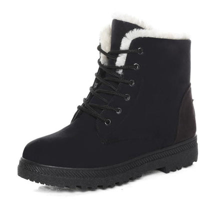 Warm gefütterte Damen Winterstiefel Schnürschuhe