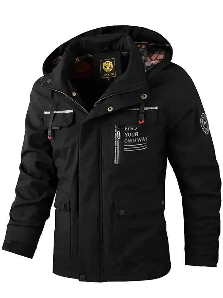 Wasserdichte Herrenjacke Kapuzen Windbreaker Regenjacke