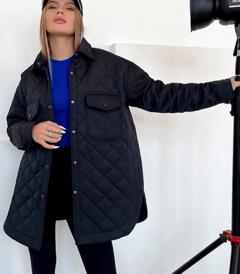 Große Steppjacke Oversized Frauen