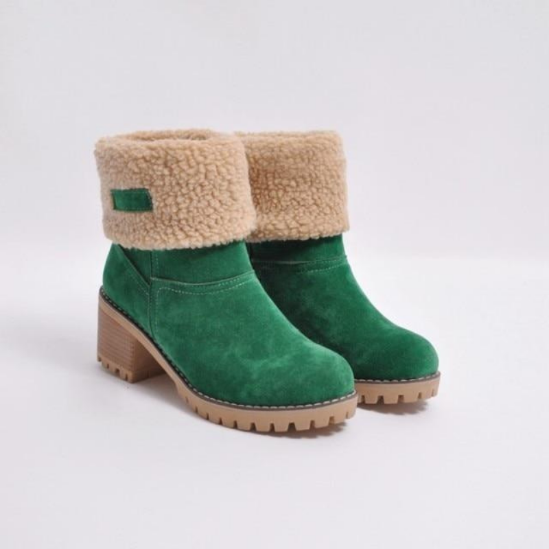 Damenschuhe Teddy Stiefel Warm mit Absatz