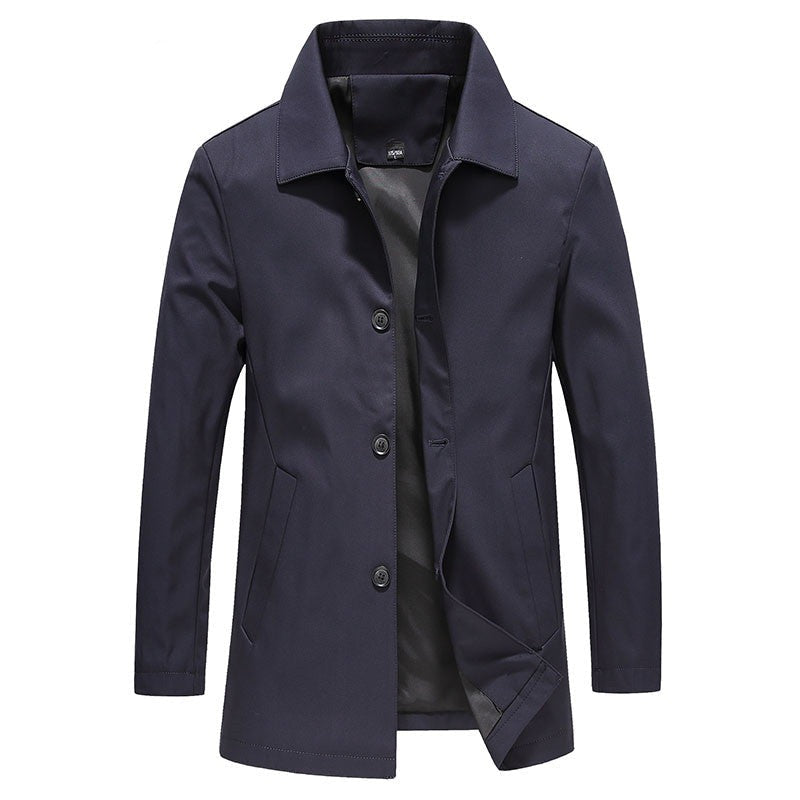 Herren Mantel Wasserfest Lang Elegant - IdealeKleiden