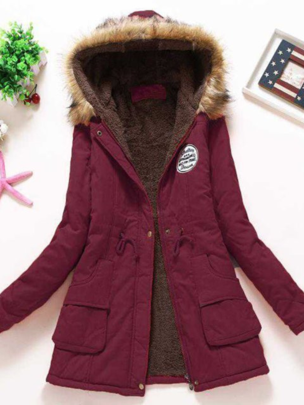 Schicke Slim-Fit Parka mit Kapuze Damen