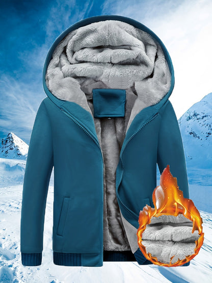 Warme Fleecejacke mit Kapuze für Frauen Winter