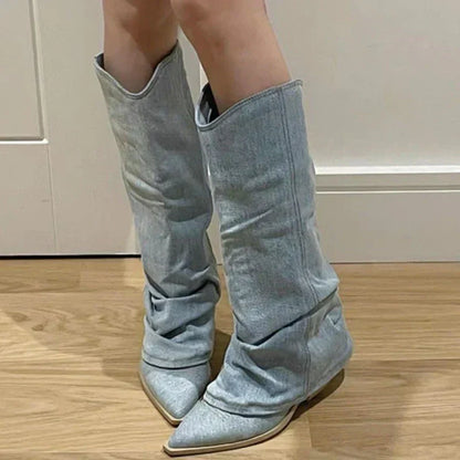 Warmes Winterstiefel Denim Design