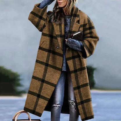 Eleganter Wollmantel Damen Mode