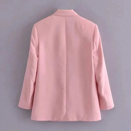 Rosa Blazer Damen Elegant Geschäftlich - IdealeKleiden