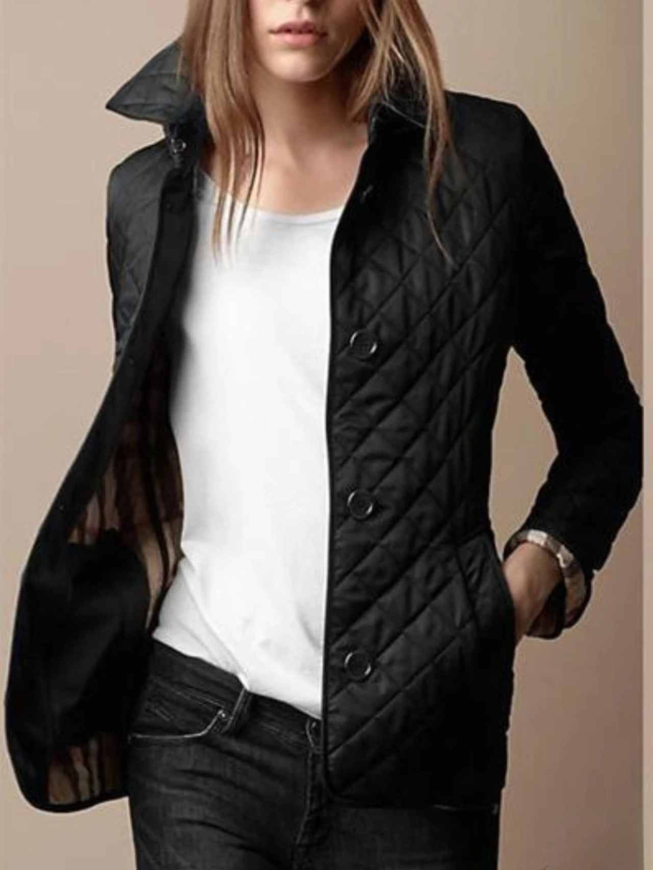 Damen Steppjacke Freizeit Modern Kragen