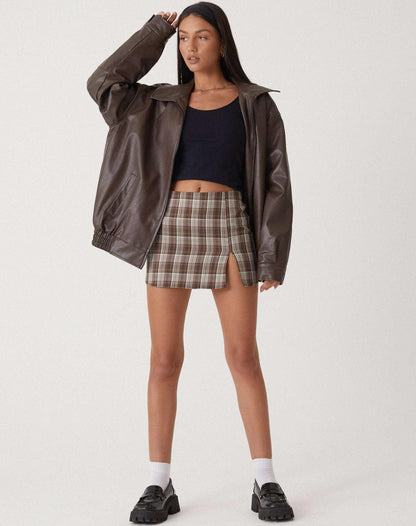 Große Kunstlederjacke Oversized Style - IdealeKleiden
