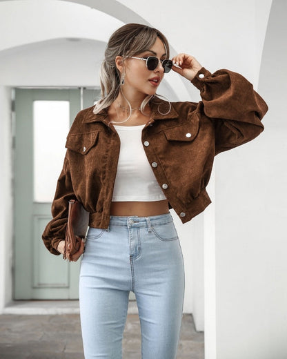 Damen Jacke Große Ärmel Modern Stil