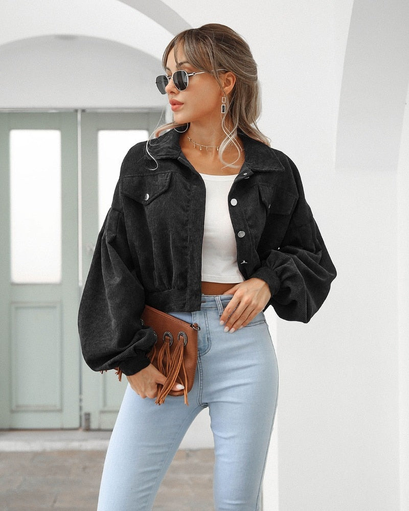 Damen Jacke Große Ärmel Modern Stil - IdealeKleiden