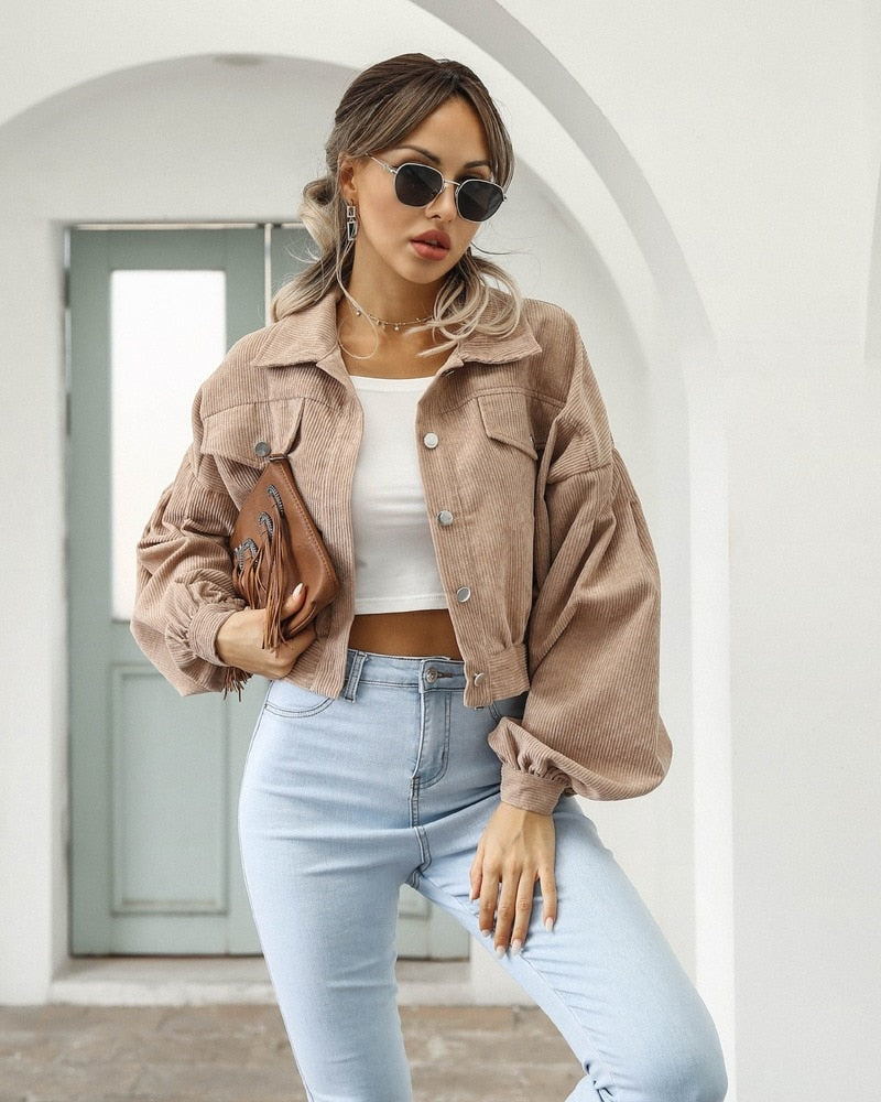 Damen Jacke Große Ärmel Modern Stil
