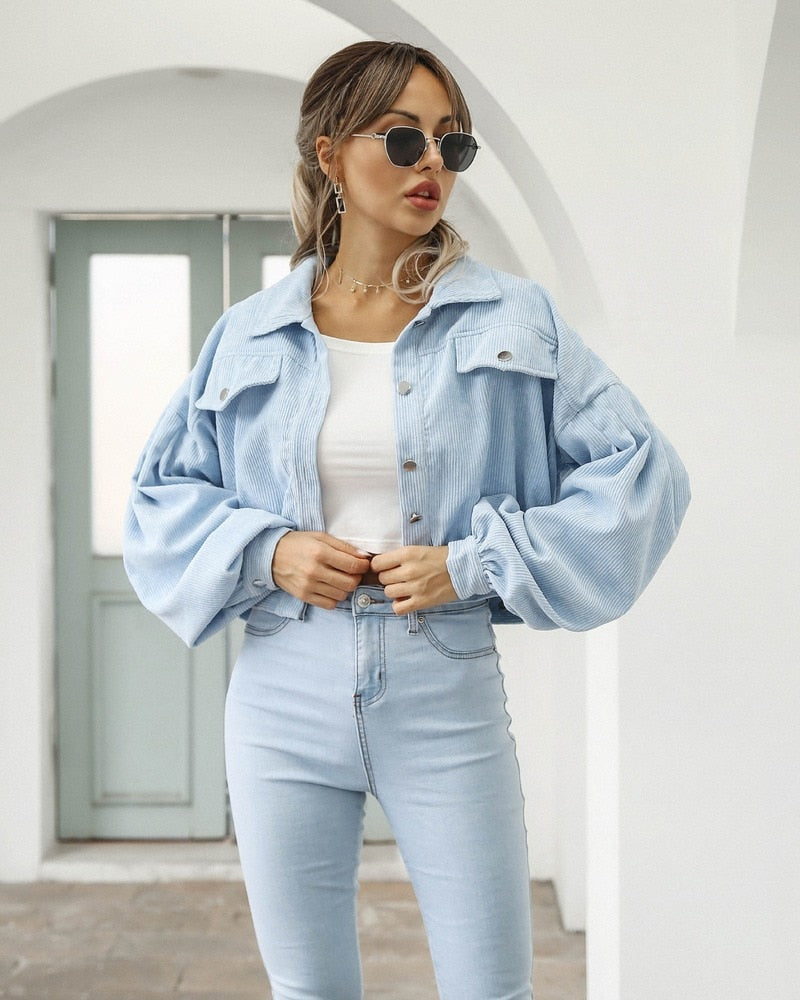Damen Jacke Große Ärmel Modern Stil
