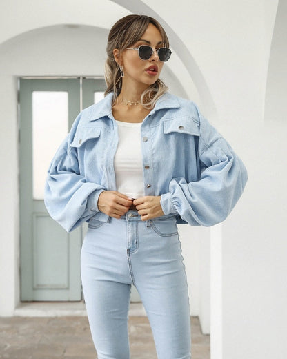 Damen Jacke Große Ärmel Modern Stil