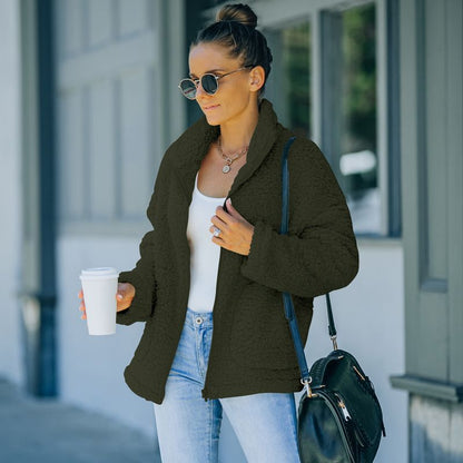 Damen Plüschjacke Warm und Elegent