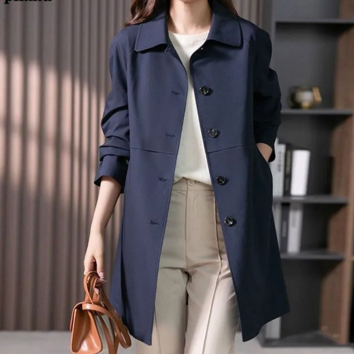 Damen Trenchcoat Stilvoll Kurz Elegant