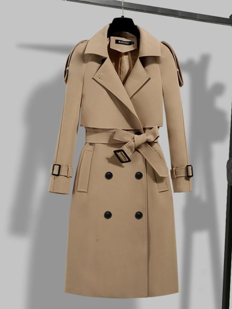 Damen Trenchcoat Elegante Outdoorjacke