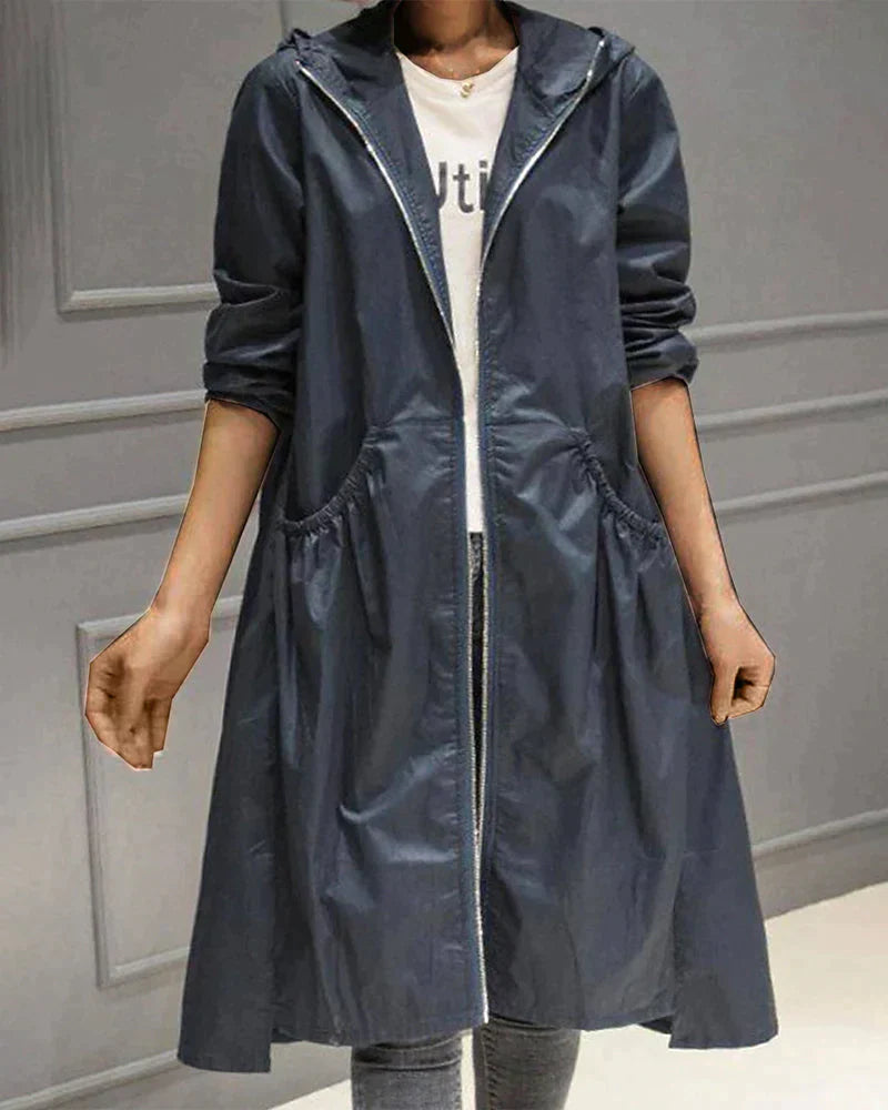 Wasserfeste Damenjacke Knielang Lockere Fit