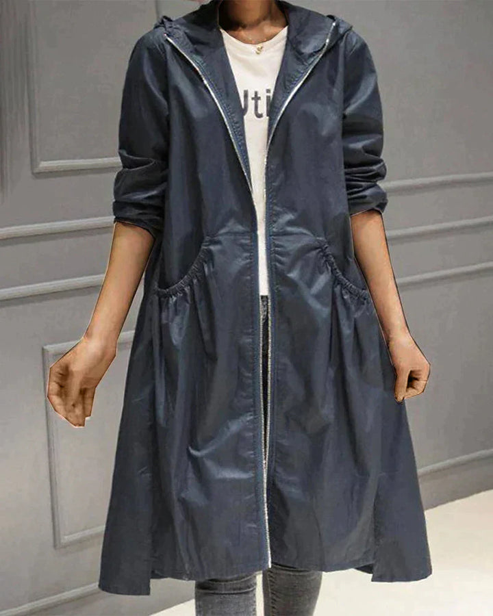 Wasserfeste Damenjacke Knielang Lockere Fit