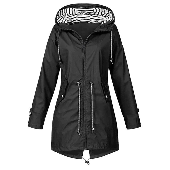 Wasserdichte Damen-Regenjacke mit Kapuze Outdoor