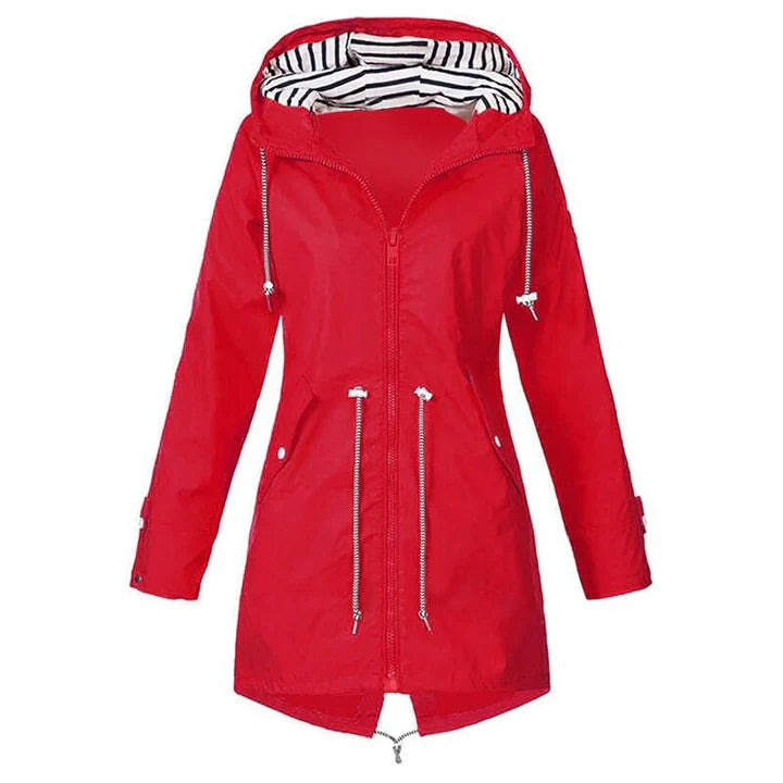 Wasserdichte Damen-Regenjacke mit Kapuze Outdoor