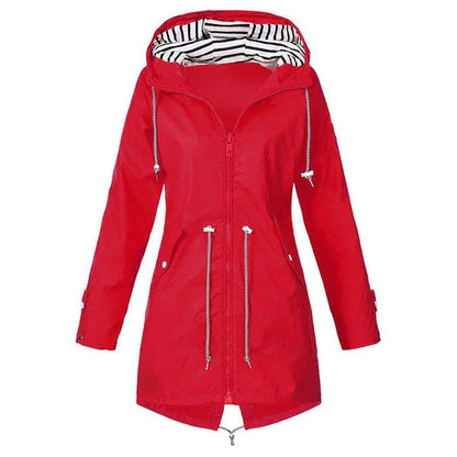Wasserdichte Damen-Regenjacke mit Kapuze Outdoor
