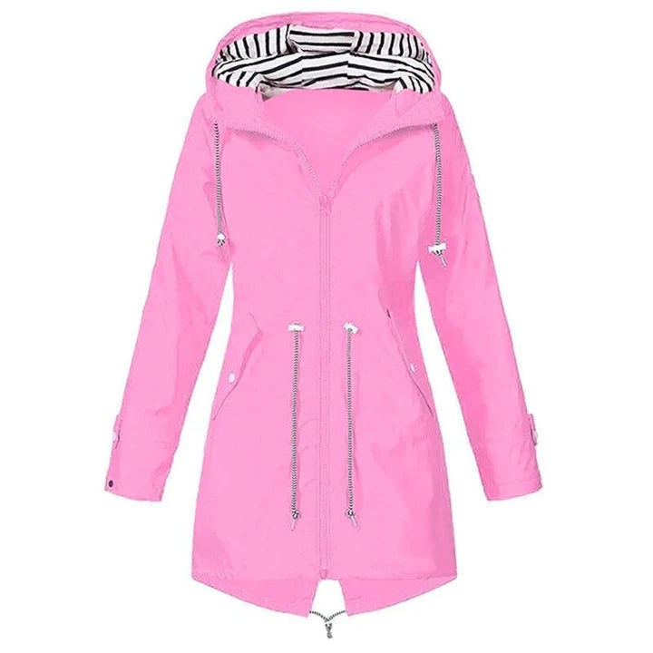Wasserdichte Damen-Regenjacke mit Kapuze Outdoor