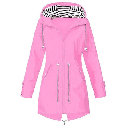 Wasserdichte Damen-Regenjacke mit Kapuze Outdoor