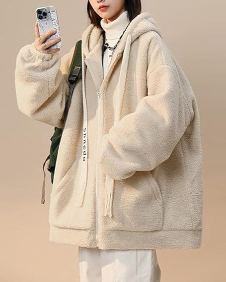 Damen Fleecejacke Warm Oversized Winter