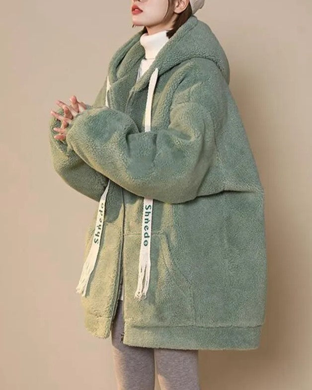 Damen Fleecejacke Warm Oversized Winter - IdealeKleiden