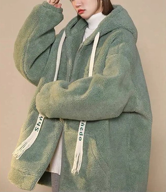 Damen Fleecejacke Warm Oversized Winter