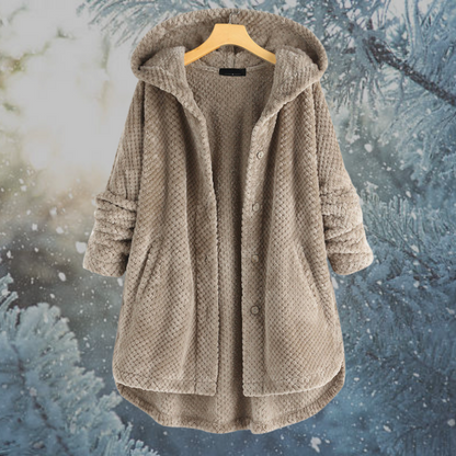 Damen Winterjacke Fleece Mit Kapuze Warm