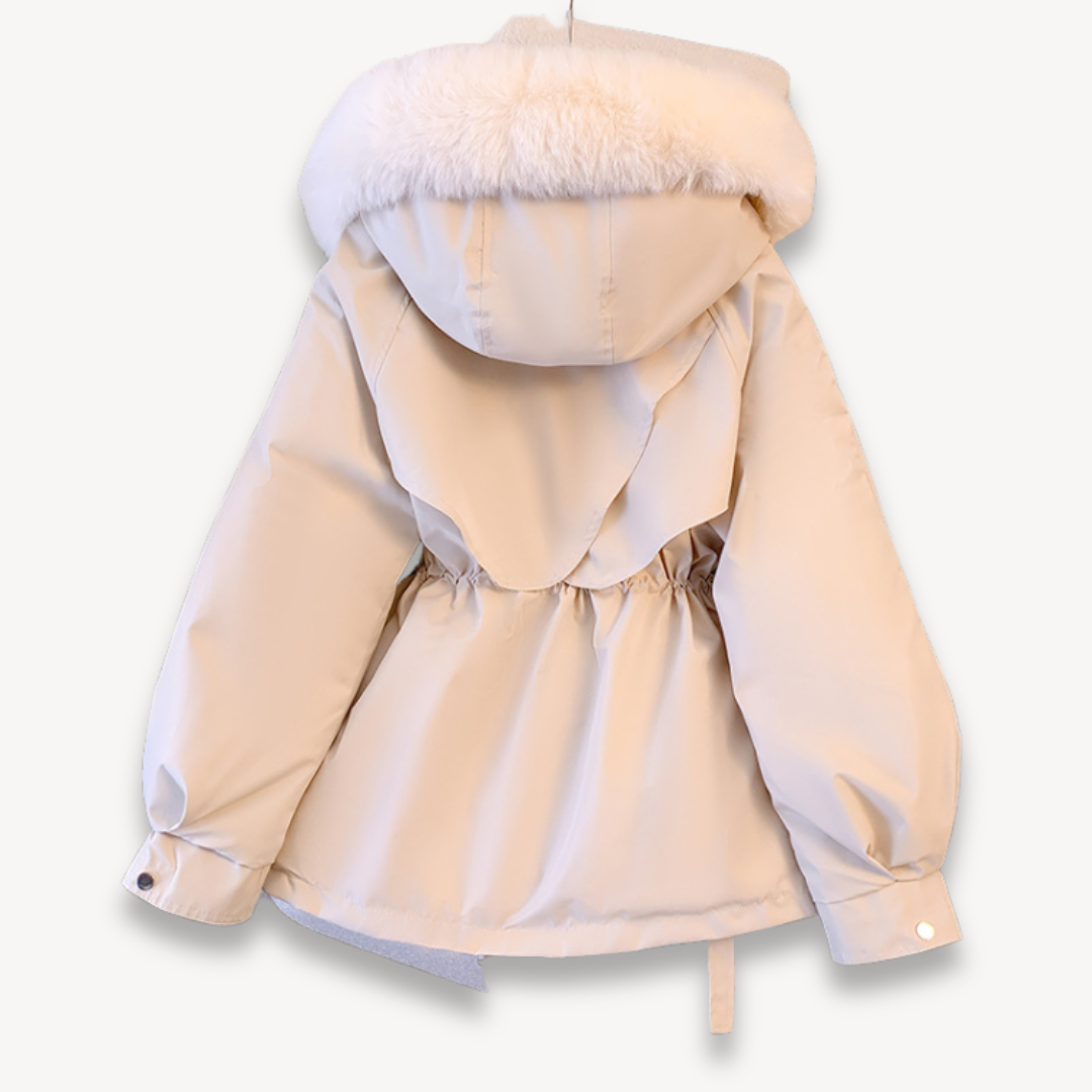 Damen Winterparka Warm Abnehmbar Kapuze - IdealeKleiden