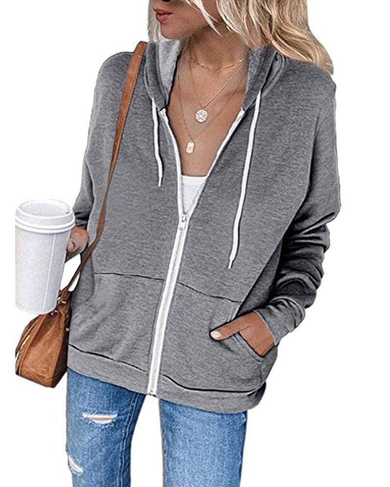 Damen Hoodie Mit Reißverschluss