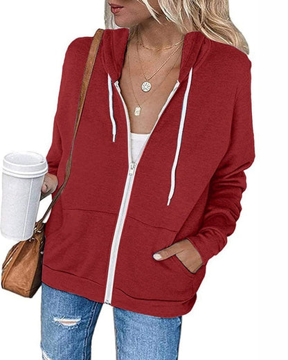 Damen Hoodie Mit Reißverschluss