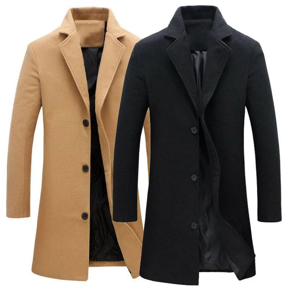 Herren Wollmantel Warm Herbst Winter - IdealeKleiden