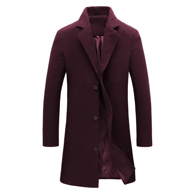 Herren Wollmantel Warm Herbst Winter
