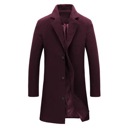 Herren Wollmantel Warm Herbst Winter