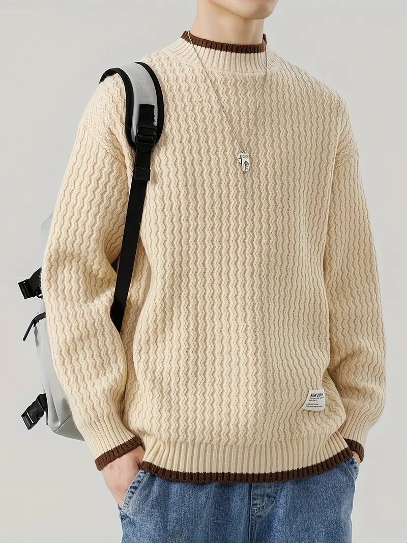 Herren Pullover Rundhals Modern Stil - IdealeKleiden