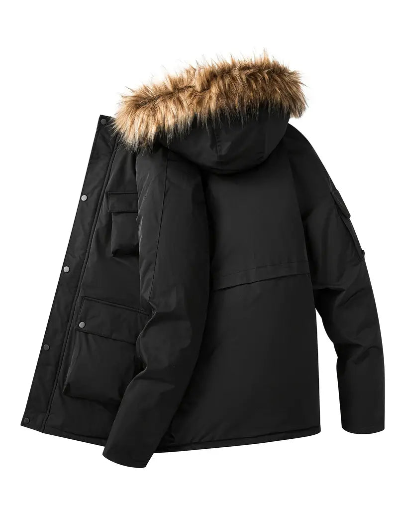 Wintermantel Herren Schwarz Elegant - IdealeKleiden